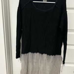 Ecote Black and Gray Long Sleeve Top
